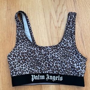 Leopard Print Sports Bra Brown and White